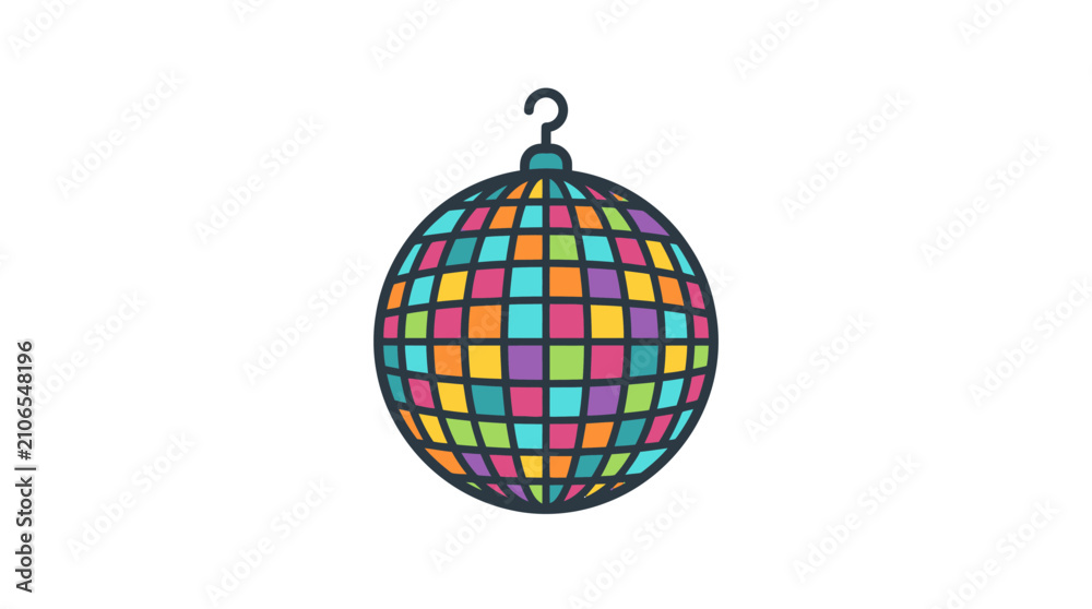 Obraz premium Disco ball colorful vector illustration on a white background