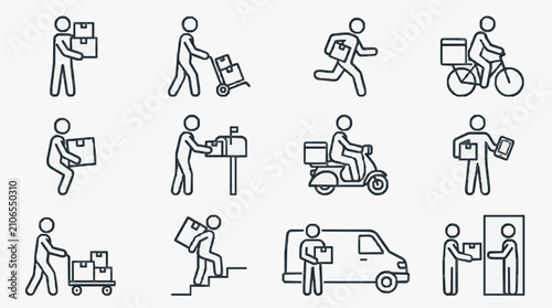 Konstfotografi Illustrated Delivery and Logistics Workers.