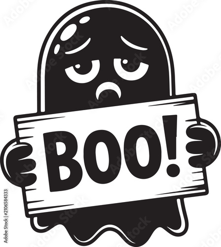 Foto Fun ghost character saying boo with surprised face