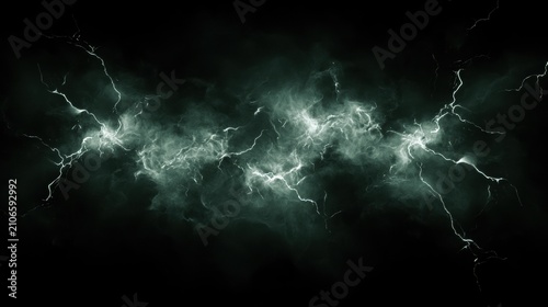 A dramatic lightning storm with multiple bolts of lightning striking in different directions.