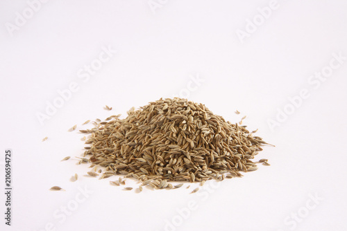 Obraz na płótnie cumin seeds on white background
