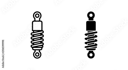 Tableau sur toile Shock Absorber Icons, Suspension Spring Vector Graphics, Automotive Parts Symbol