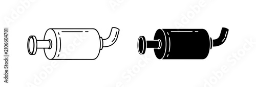 Tableau sur toile Car Exhaust Muffler Icons, Automotive Part Vector Graphics, Vehicle Silencer Sym