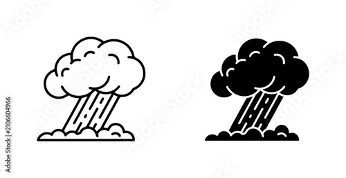 Foto Rain Cloud Icons, Weather Forecast Symbols, Stormy Sky Vector Art, Natural Pheno