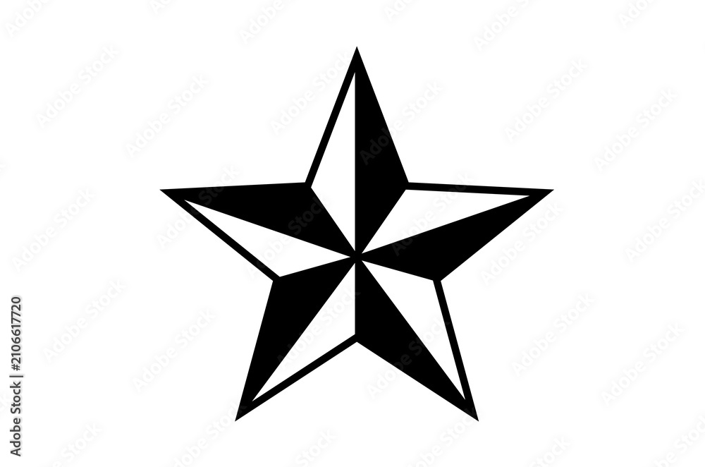 Fototapeta premium Nautical Beveled Star Vector Icon