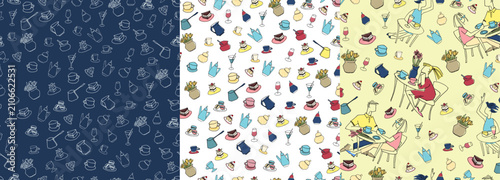 Set of patterns for Wrapping Paper, Gift Wrap, Scrapbook, Print on demand, Craft Paper and Textile Pattern