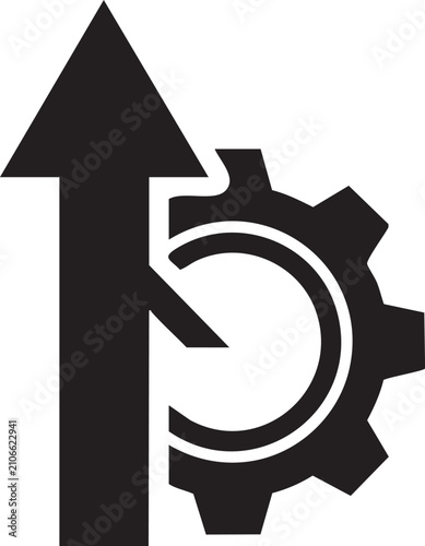 Process optimization and industrial efficiency growth icon