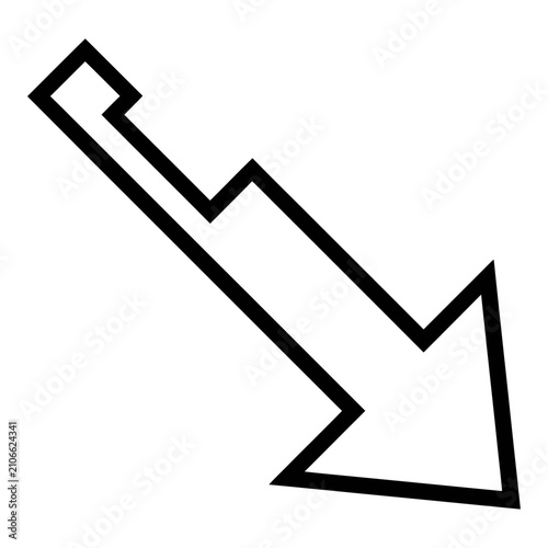 Foto Trend Down icon outline vector representing financial loss market decline econom