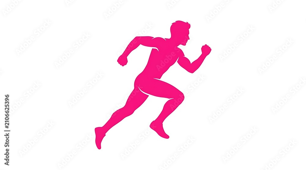 Obraz premium Silhouette runner sprinting at full speed. Dynamic fitness athlete in motion for sports training and endurance exercise.