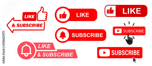 Quadro su tela Red Like and subscribe