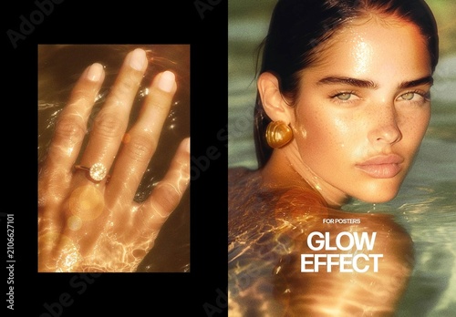 Vertical Dreamy Glow Photo Effect For Poster And Print Design