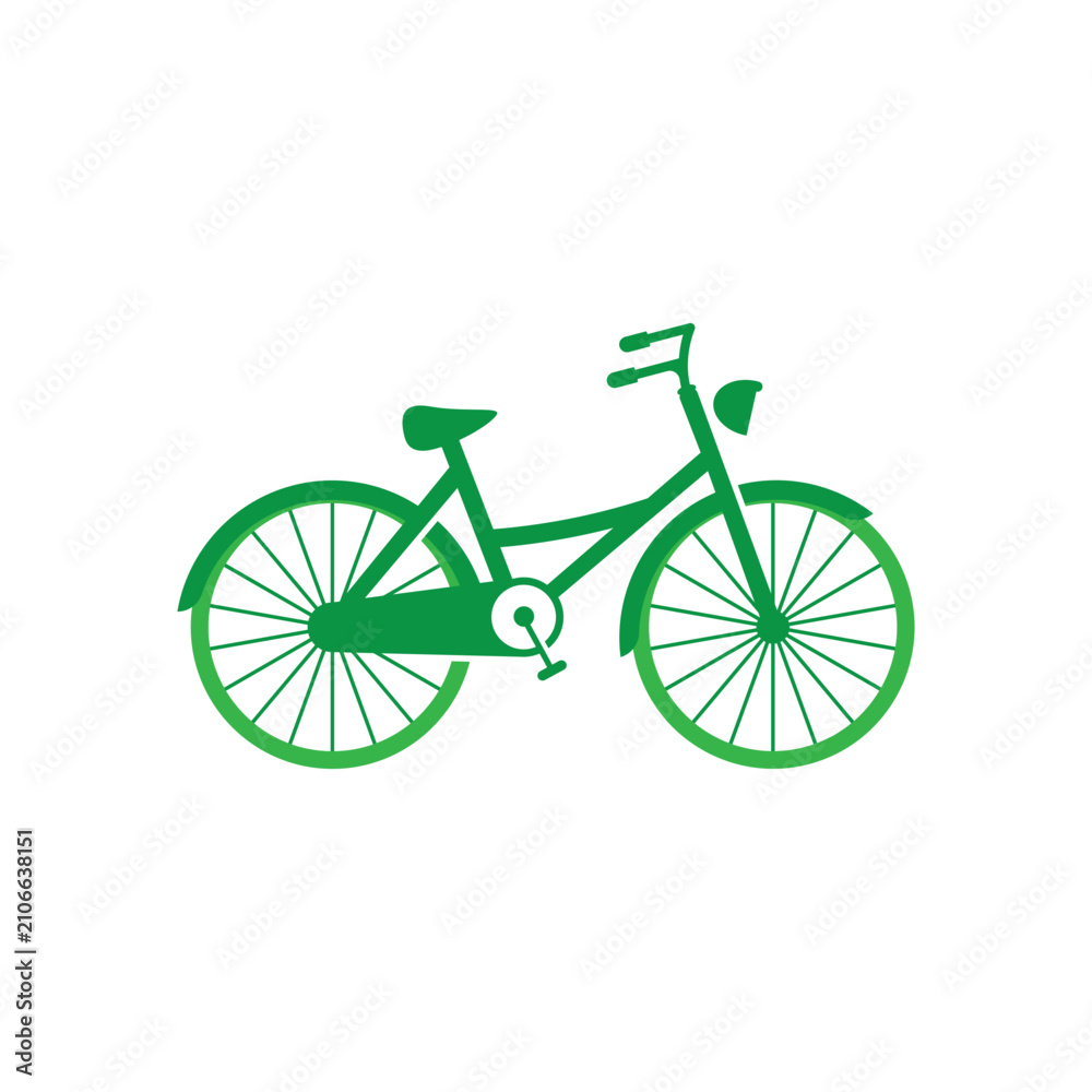 Fototapeta premium Green bicycle logo illustration