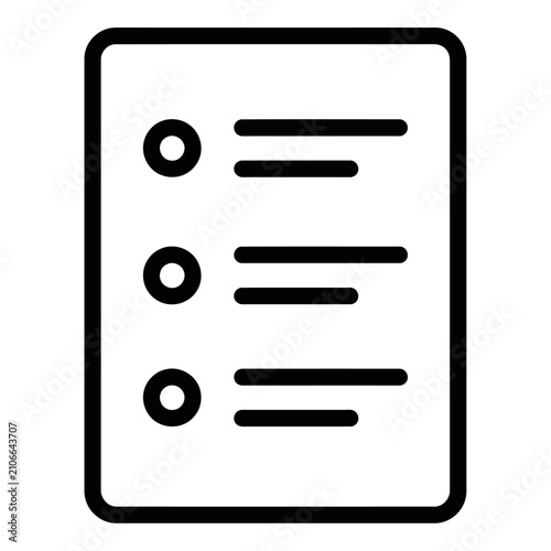 Summary icon outline icon vector representing business document brief executive overview key points report condensed page line art illustration for presentation and dashboard
