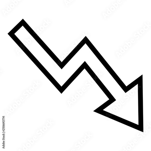 Принти на полотні Trend Down icon outline vector representing financial loss market decline econom