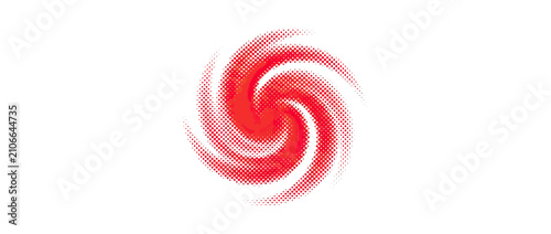 Red Swirling Halftone Vortex Graphic