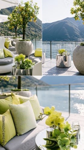 Luxury Wedding Lounge Inspiration Collage At Lake Como