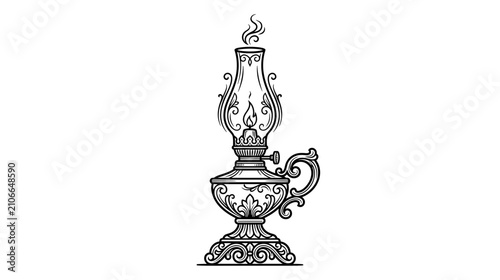 Foto Vintage kerosene lamp with ornate details