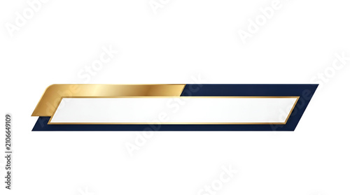 Classic Navy Blue and Metallic Gold Angled Lower Third Banner for Premium Broadcast and Corporate Video