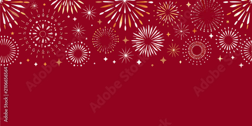 Tableau sur toile Fireworks pattern on a deep red background celebratory design