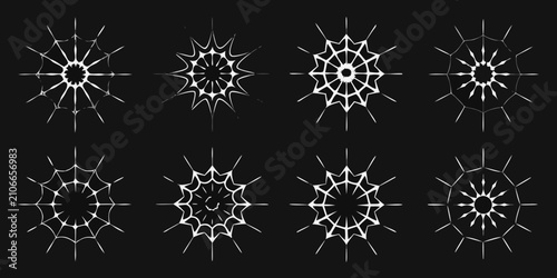 Fotografía White Crack Patterns Collection Isolated Vector Illustrations