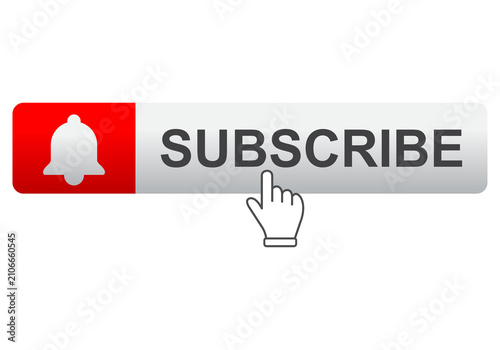 Foto subscribe button with hand and bell