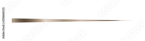 Minimalist elegant long tapering divider line with metallic bronze gradient texture, simple horizontal border design element for card decoration