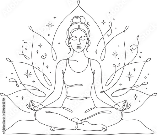 Принти на полотні Multi-armed goddess meditating in lotus pose