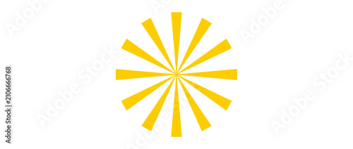 Bild auf Leinwand Abstract Yellow Sunburst Graphic on White Background
