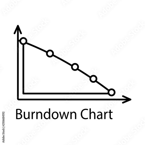Burndown Chart Agile Icon