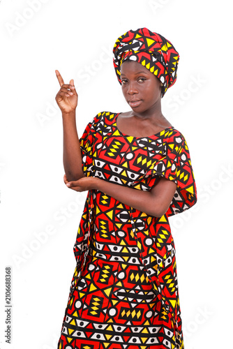 Quadro su tela With one idea in mind, a vibrant wax print outfit