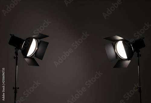 Two studio spotlights with ...