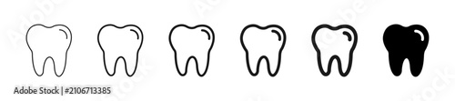 Konstfotografi Dental tooth icon vector with clean molar shape for dentistry, healthcare and or