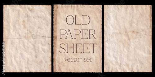 Obraz na płótnie Old paper sheet with stains and wrinkles intence texture pattern, handmade scala