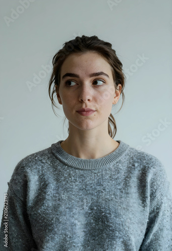 Young adult woman with natu...