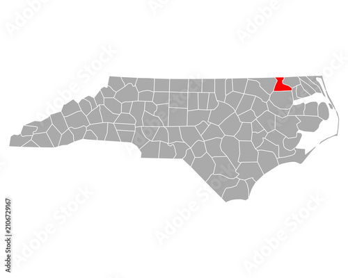 Konstfotografi Karte von Hertford in North Carolina