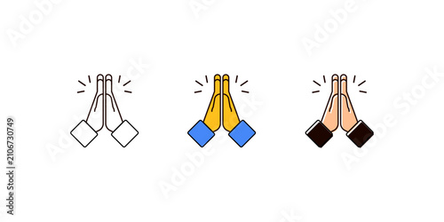 Konstfotografi Praying Hands Icon Set