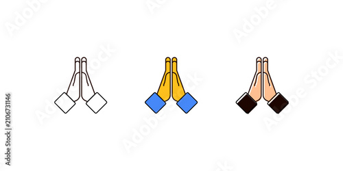 Obraz na płótnie Praying Hands Icon Set