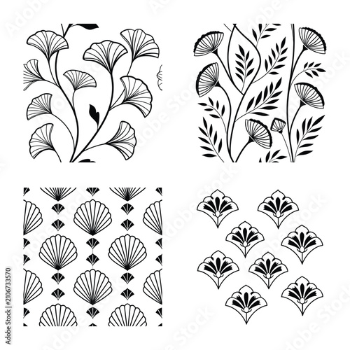 Wild Seed Pod Botanical Line Art Vector Bundle, Minimal Outline Clipart Set