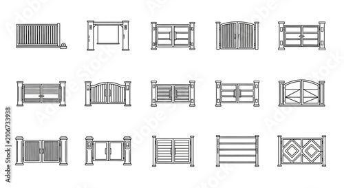 Tableau sur toile Gate and Fence Icon Set