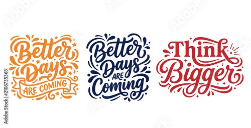 Foto Choose Growth and Stay Positive Motivational Lettering Set