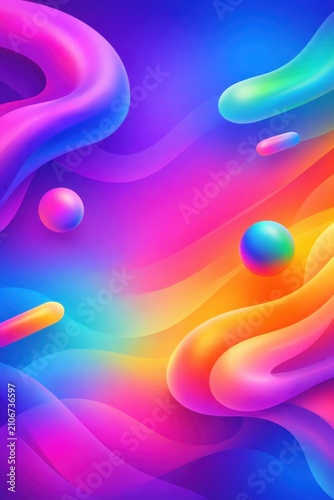 vibrant colorful abstract background with rainbow hues and shapes