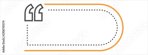 фотографія Quote box banner template with orange frame and quotation marks