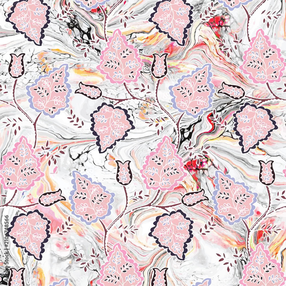 Fototapeta premium seamless pattern with flowers