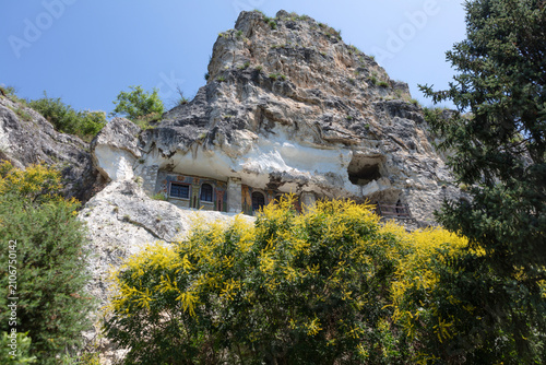Bulgaria Basarabski rock monastery view on a sunny summer day