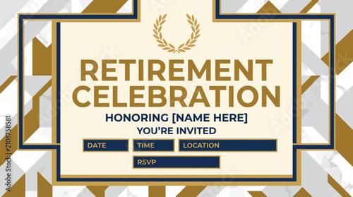 Fotografie Luxury Marble Retirement Party Invitation Template