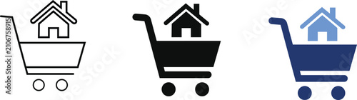 Foto House shopping cart symbol