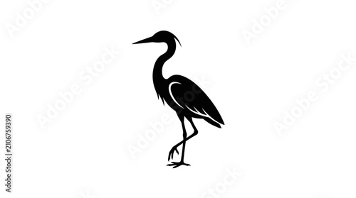 Foto Minimalist Heron Silhouette Vector Illustration