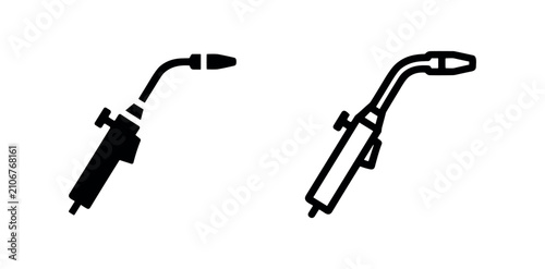 Foto Industrial welding gas torch tool icon set