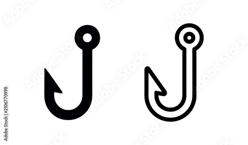 Принти на полотні Fishing hook lure equipment icon