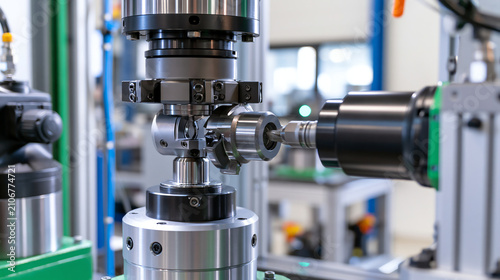 Obraz na płótnie Drill Bit Machining Cylindrical Metal Component in Factory